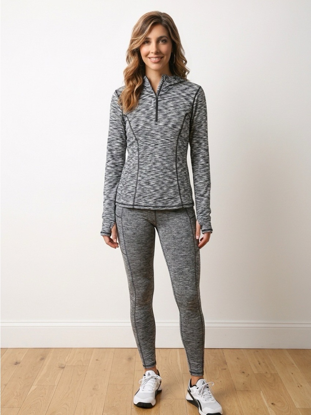 Reebok Hooded Running Pullover with Thumb Holes